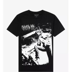 Hot Topic Chainsaw Man Jumbo Denji Black & White T-Shirt Large NWOT